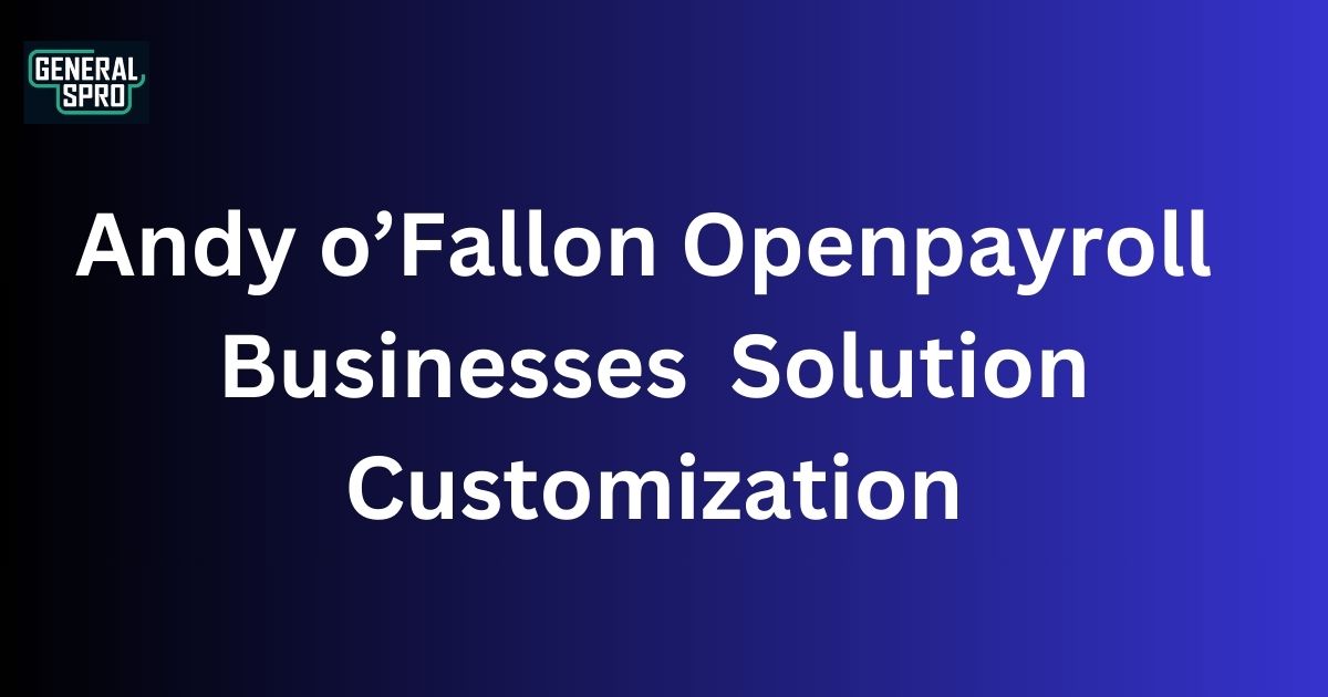 Andy o’Fallon Openpayroll  Businesses  Solution Customization & More 