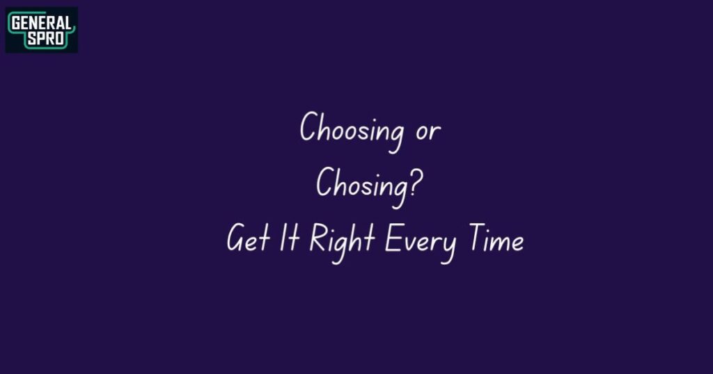 Choosing or Chosing Get It Right Every Time